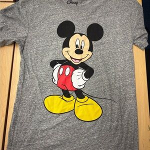 Disney Gray and Black Mickey Mouse Short Sleeve Tee